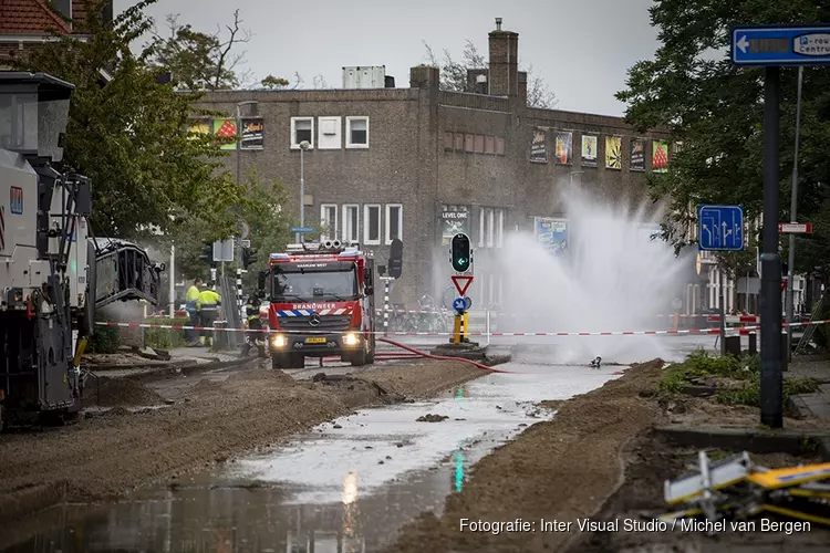 Flink gaslek in de Tempeliersstraat in Haarlem