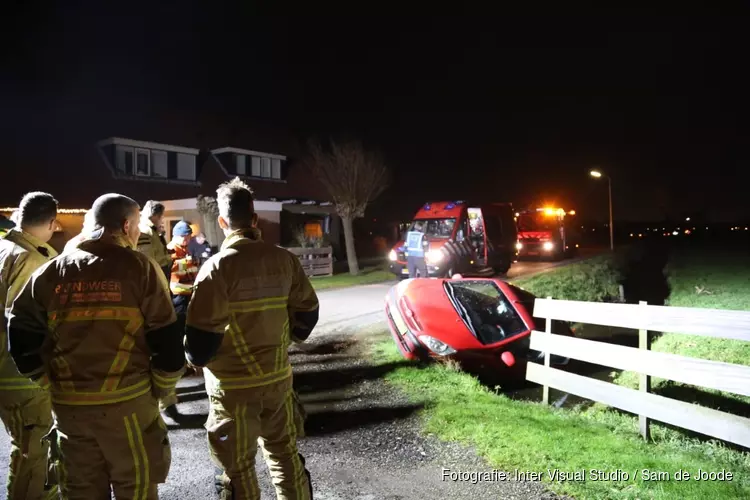 Auto te water in Uitgeest