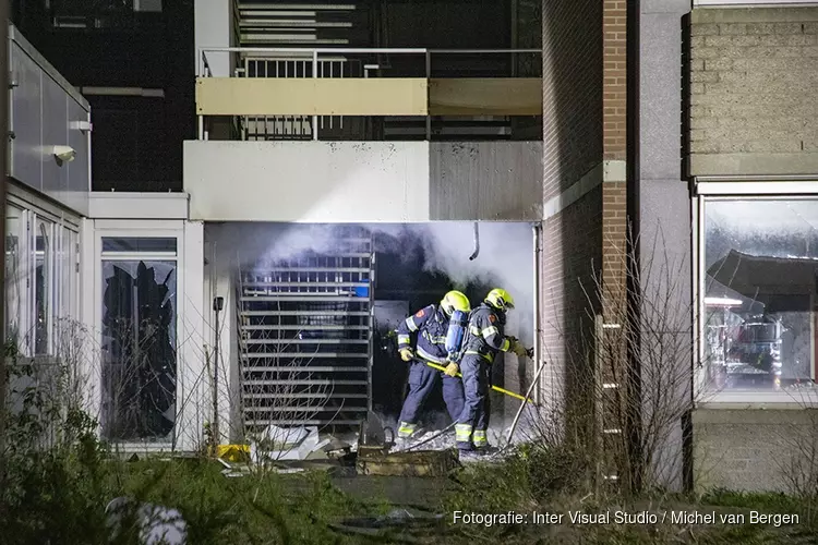 Weer brand in slooppand voormalig Boerhaave kliniek Haarlem