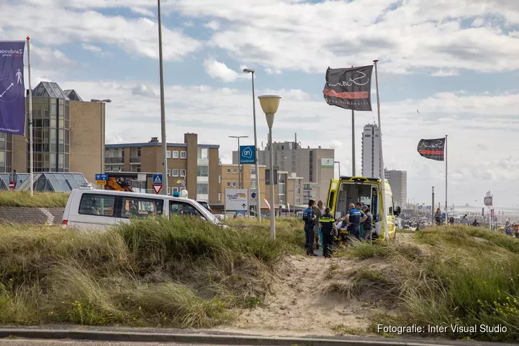 Wielrenner lelijk ten val op de Boulevard Barnaart