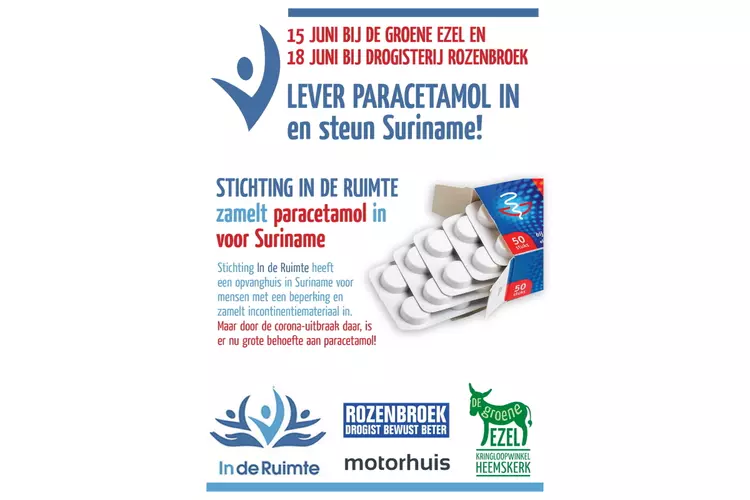 De Groene Ezel zamelt paracetamol in voor Suriname