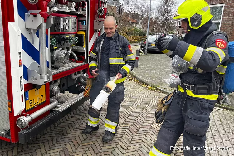 WC rol in de brand in toilet in Haarlem-Noord