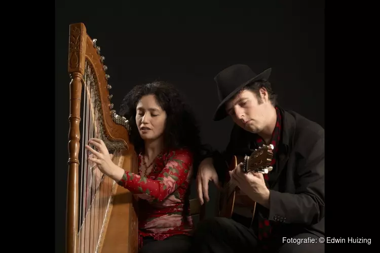 Harp en flamencogitaar in Rosenstock Huessyhuis