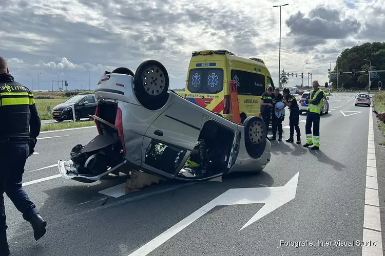 Eenzijdig ongeval op afrit A9 bij Uitgeest