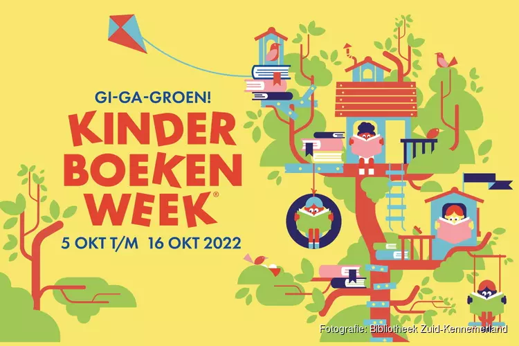 De Bibliotheek Zuid-Kennemerland kleurt Gi-Ga-Groen tijdens de Kinderboekenweek