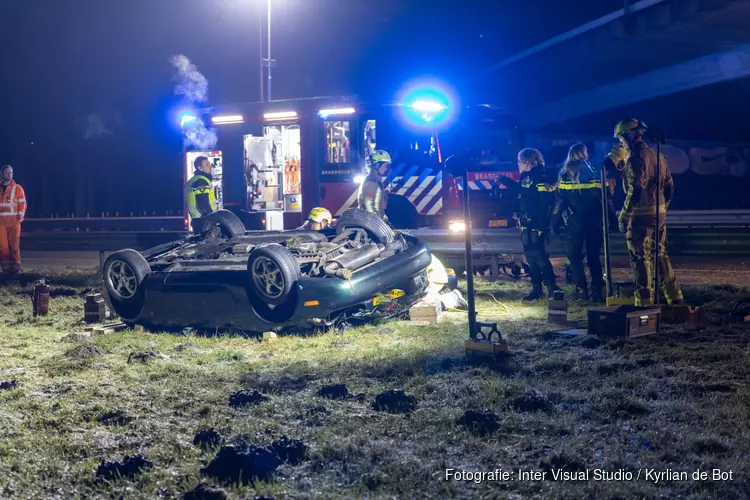 Gladheid: ernstig ongeval op A9, traumaheli geland op snelweg