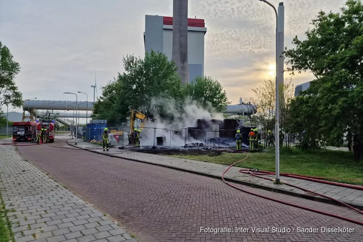 Brand op bouwterrein Velsen-Noord