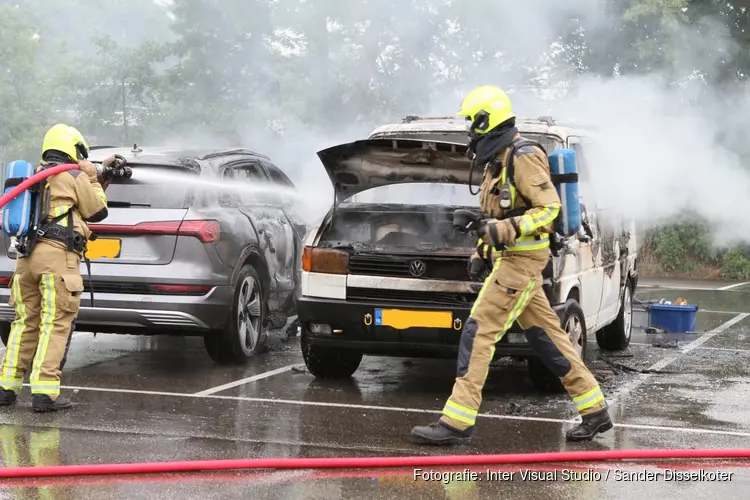 Brand op parkeerplaats van voetbalvereniging Heemskerk