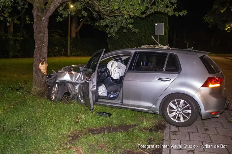 Auto tegen boom gereden in Aerdenhout