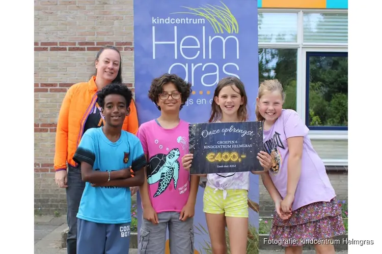 Groep 6 van kindcentrum Helmgras verdient € 400,- voor KiKa