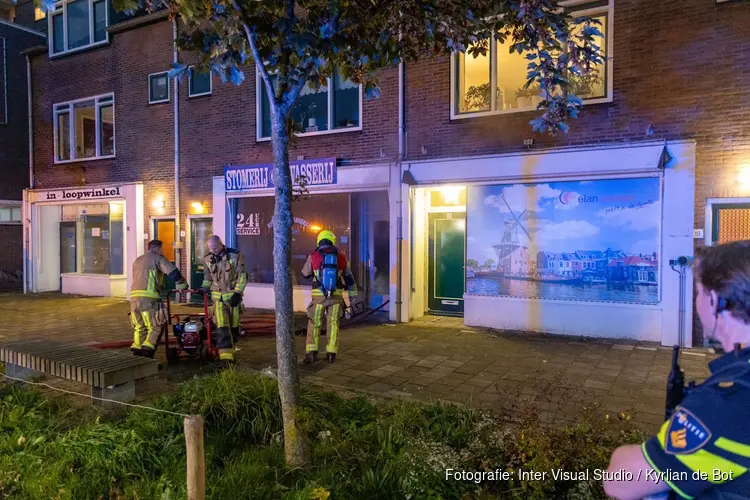 Brand in wasserette in Haarlem